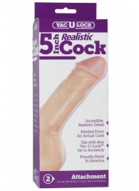 Насадка-реалистик для трусиков Vac-U-Lock 5  Realistic - 12,7 см. - Doc Johnson - купить с доставкой в Новороссийске