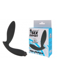 Чёрный вибростимулятор простаты Sex Expert Vibe Pleasure - Sex Expert - в Новороссийске купить с доставкой