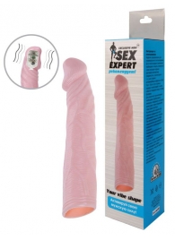 Телесная насадка с вибрацией Sex Expert - 18 см. - Sex Expert - в Новороссийске купить с доставкой