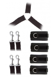 Комплект наручников и поножей LUXURIOUS BED RESTRAINT CUFF SET - Blush Novelties - купить с доставкой в Новороссийске