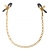 Чёрные с золотом зажимы на соски Gold Chain Nipple Clamps - Pipedream - купить с доставкой в Новороссийске