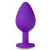 Фиолетовая анальная пробка Bling Plug Large с золотистым стразом - 9,5 см. - Blush Novelties - купить с доставкой в Новороссийске