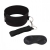 Черный ошейник с длинным поводком Collar and Leash Set - Lux Fetish - купить с доставкой в Новороссийске