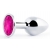 Серебристая анальная пробка с малиновым кристаллом - 7,2 см. - Anal Jewelry Plug - купить с доставкой в Новороссийске