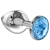 Большая серебристая анальная пробка Diamond Light blue Sparkle Large с голубым кристаллом - 8 см. - Lola Games - купить с доставкой в Новороссийске