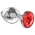Большая серебристая анальная пробка Diamond Red Sparkle Large с красным кристаллом - 8 см. - Lola Games - купить с доставкой в Новороссийске