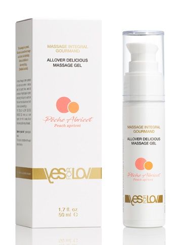 Универсальный массажный гель-смазка Allover Delicious Massage Gel с ароматом персика и аброкоса - 50 мл. - YESforLOV - купить с доставкой в Новороссийске