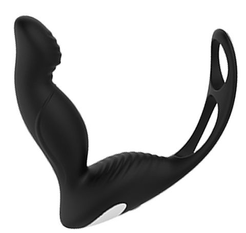 Черный вибромассажер простаты P-PLEASER W ERECTION ENHANCE - Dream Toys - в Новороссийске купить с доставкой