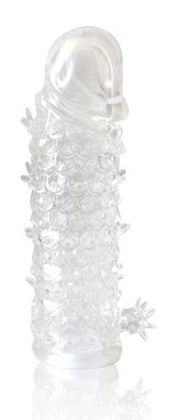 Закрытая прозрачная рельефная насадка Crystal sleeve - 13 см. - Erowoman-Eroman - в Новороссийске купить с доставкой