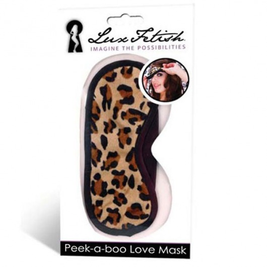 Леопардовая маска на глаза Peek-a-Boo - Lux Fetish - купить с доставкой в Новороссийске