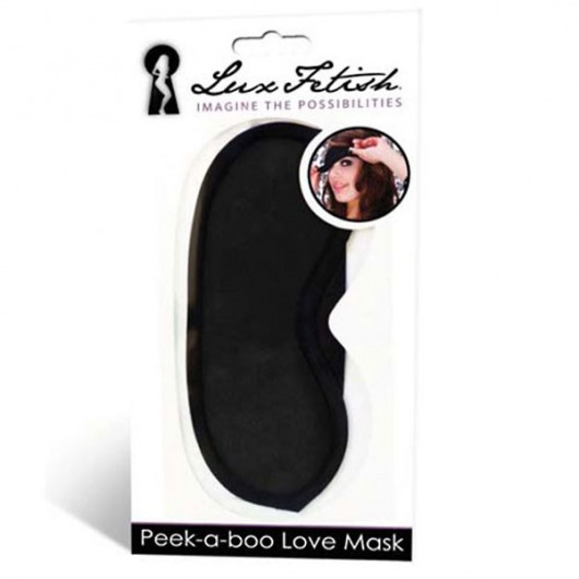 Черная маска на глаза Peek-a-Boo - Lux Fetish - купить с доставкой в Новороссийске