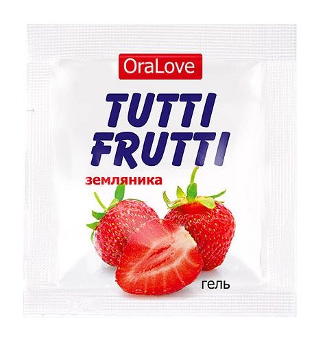 Пробник гель-смазки Tutti-frutti с земляничным вкусом - 4 гр. - Биоритм - купить с доставкой в Новороссийске