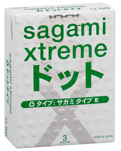 Презервативы Sagami Xtreme SUPER DOTS с точками - 3 шт. - Sagami - купить с доставкой в Новороссийске