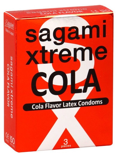 Ароматизированные презервативы Sagami Xtreme COLA - 3 шт. - Sagami - купить с доставкой в Новороссийске