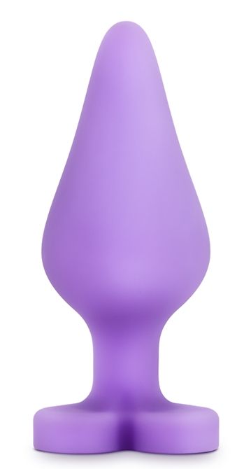 Фиолетовая анальная пробка Naughty Candy Heart Do Me Now - 8,9 см. - Blush Novelties - купить с доставкой в Новороссийске