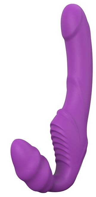 Фиолетовый безремневой вибрострапон DOUBLE DIPPER - Dream Toys - купить с доставкой в Новороссийске