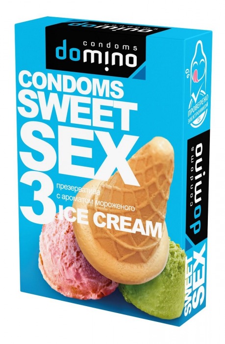 Презервативы для орального секса DOMINO Sweet Sex с ароматом мороженого - 3 шт. - Domino - купить с доставкой в Новороссийске