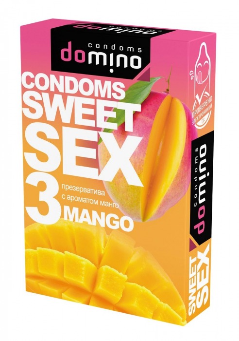 Презервативы для орального секса DOMINO Sweet Sex с ароматом манго - 3 шт. - Domino - купить с доставкой в Новороссийске