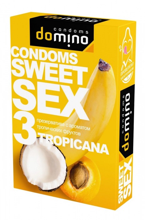 Презервативы для орального секса DOMINO Sweet Sex с ароматом тропических фруктов - 3 шт. - Domino - купить с доставкой в Новороссийске