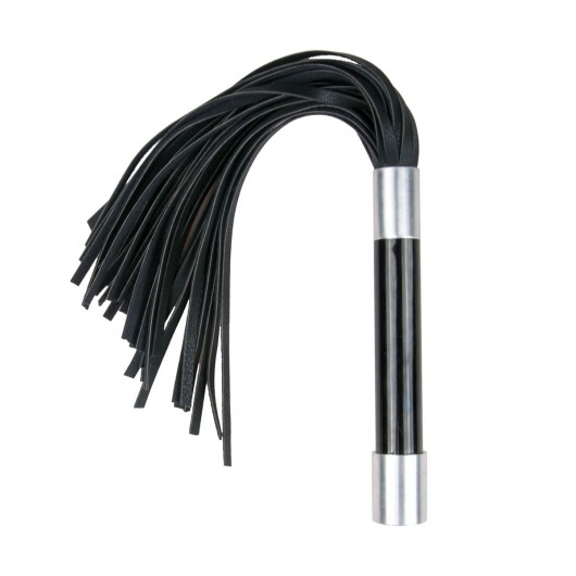 Черная плеть Easytoys Flogger With Metal Grip - 38 см. - Easy toys - купить с доставкой в Новороссийске