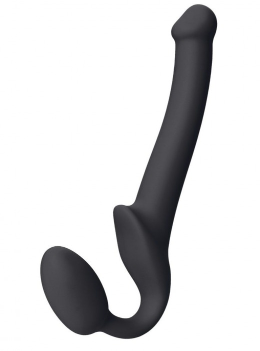 Черный безремневой страпон Silicone Bendable Strap-On S - Strap-on-me - купить с доставкой в Новороссийске