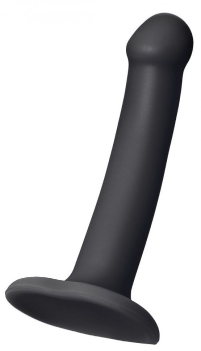 Черный фаллос на присоске Silicone Bendable Dildo S - 17 см. - Strap-on-me - купить с доставкой в Новороссийске