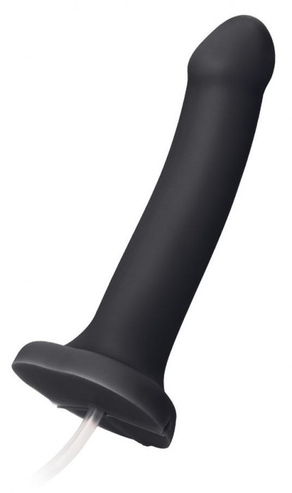 Черный фаллос с имитацией эякуляции Silicon Cum Dildo L - 19,6 см. - Strap-on-me - купить с доставкой в Новороссийске