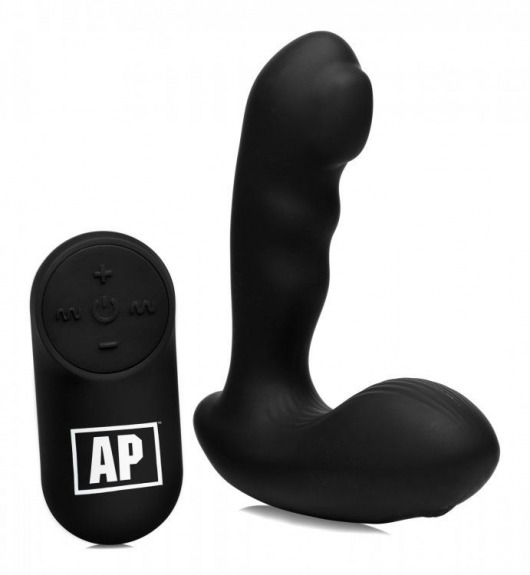 Черный стимулятор простаты Alpha-Pro 7X P-Milker Silicone Prostate Stimulator with Milking Bead - XR Brands - в Новороссийске купить с доставкой