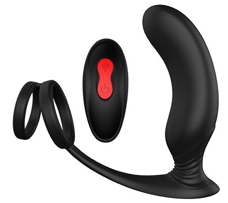 Черный массажер простаты REMOTE P-PLEASER - Dream Toys - в Новороссийске купить с доставкой