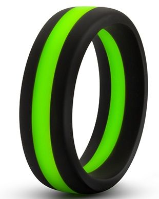 Черно-зеленое эрекционное кольцо Silicone Go Pro Cock Ring - Blush Novelties - в Новороссийске купить с доставкой