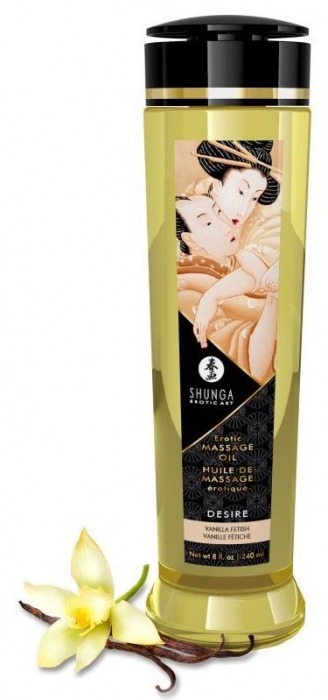 Массажное масло с ароматом ванили Desire - 240 мл. - Shunga - купить с доставкой в Новороссийске