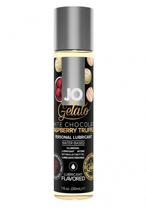Лубрикант с ароматом трюфелей из белого шоколада и малины JO GELATO WHITE CHOCOLATE RASPBERRY TRUFFLE - 30 мл. - System JO - купить с доставкой в Новороссийске