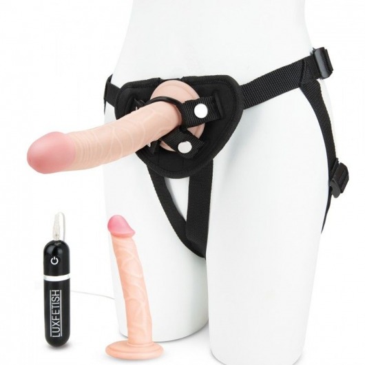 Регулируемые трусики с 2 насадками - 16 и 15 см. - Lux Fetish - купить с доставкой в Новороссийске