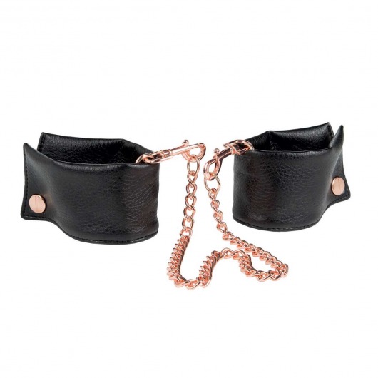 Черные мягкие наручники Entice French Cuffs с цепью - California Exotic Novelties - купить с доставкой в Новороссийске