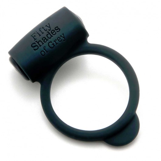 Темно-серое эрекционное кольцо Vibrating Love Ring с вибрацией - Fifty Shades of Grey - в Новороссийске купить с доставкой
