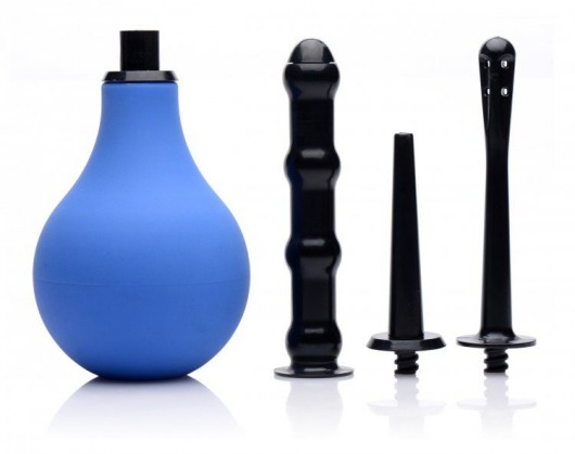 Анальный душ с 3 насадками Premium One-way Valve Anal Douche Set - XR Brands - купить с доставкой в Новороссийске