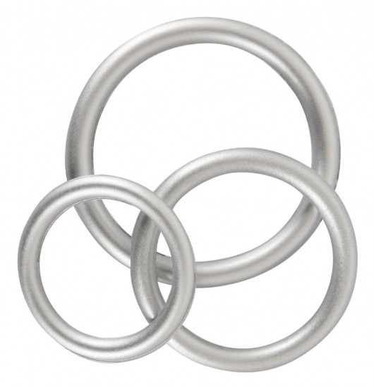 Набор из 3 эрекционных колец под металл Metallic Silicone Cock Ring Set - Orion - в Новороссийске купить с доставкой