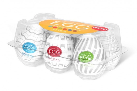 Набор из 6 мастурбаторов Tenga EGG Easy Beat с различным рельефом - Tenga - в Новороссийске купить с доставкой