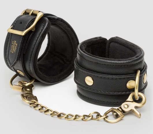 Черные наручники Bound to You Faux Leather Wrist Cuffs - Fifty Shades of Grey - купить с доставкой в Новороссийске