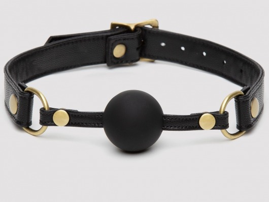 Черный кляп-шар Bound to You Faux Leather Ball Gag - Fifty Shades of Grey - купить с доставкой в Новороссийске