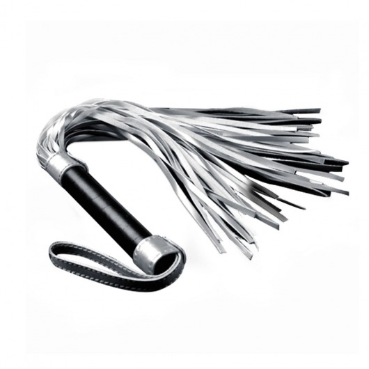 Серебристая плетка Struggle My Flogger с черной ручкой - 45 см. - Lovetoy - купить с доставкой в Новороссийске
