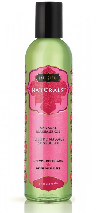 Массажное масло Naturals Strawberry Dreams с ароматом клубники - 236 мл. - Kama Sutra - купить с доставкой в Новороссийске