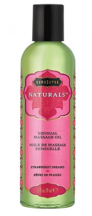 Массажное масло Naturals Strawberry Dreams с ароматом клубники - 59 мл. - Kama Sutra - купить с доставкой в Новороссийске