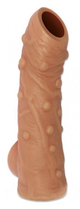 Телесная насадка с пупырышками и открытой головкой Nude Sleeve L - 14 см. - KOKOS - в Новороссийске купить с доставкой