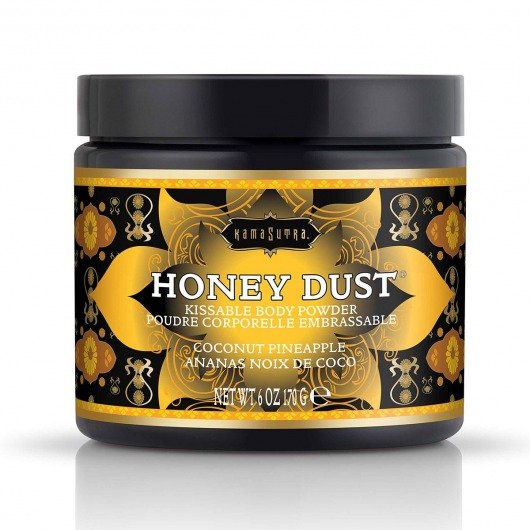 Пудра для тела Honey Dust Body Powder с ароматом кокоса и ананаса - 170 гр. - Kama Sutra - купить с доставкой в Новороссийске