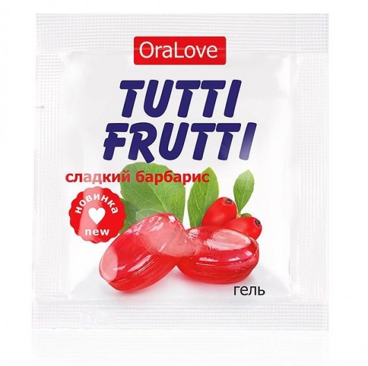 Гель-смазка Tutti-frutti со вкусом барбариса - 4 гр. - Биоритм - купить с доставкой в Новороссийске