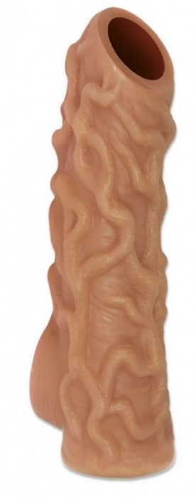 Телесная насадка с венками и открытой головкой Nude Sleeve S - 10 см. - KOKOS - в Новороссийске купить с доставкой