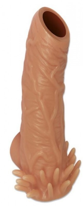 Телесная насадка с усиками и открытой головкой Nude Sleeve S - 10 см. - KOKOS - в Новороссийске купить с доставкой