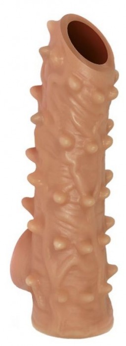Телесная насадка с шипами и открытой головкой Nude Sleeve S - 10 см. - KOKOS - в Новороссийске купить с доставкой