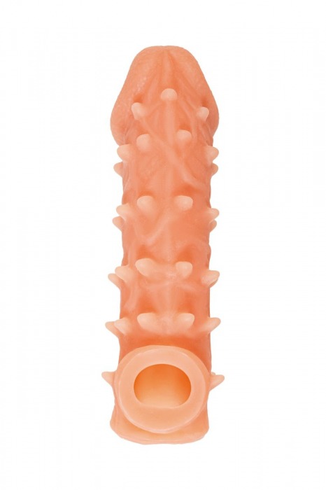 Телесная закрытая насадка с пупырышками Cock Sleeve Size M - 15,6 см. - KOKOS - в Новороссийске купить с доставкой